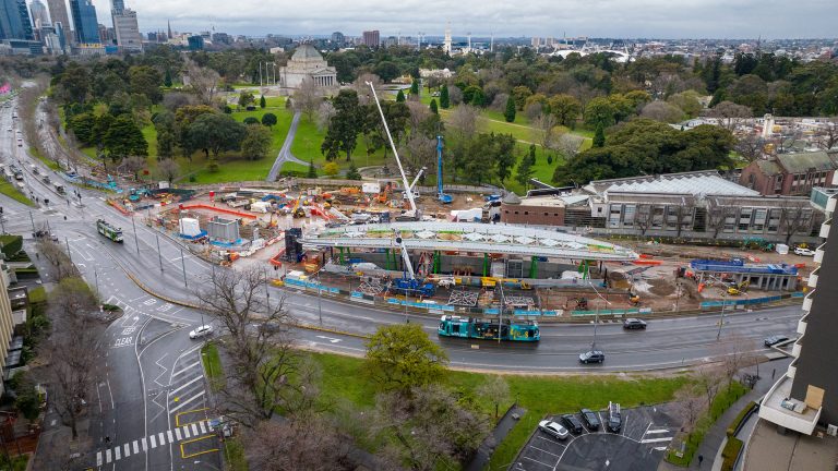 Melbourne Metro: Vehicles at the construction site, Metro Melbourne Australia