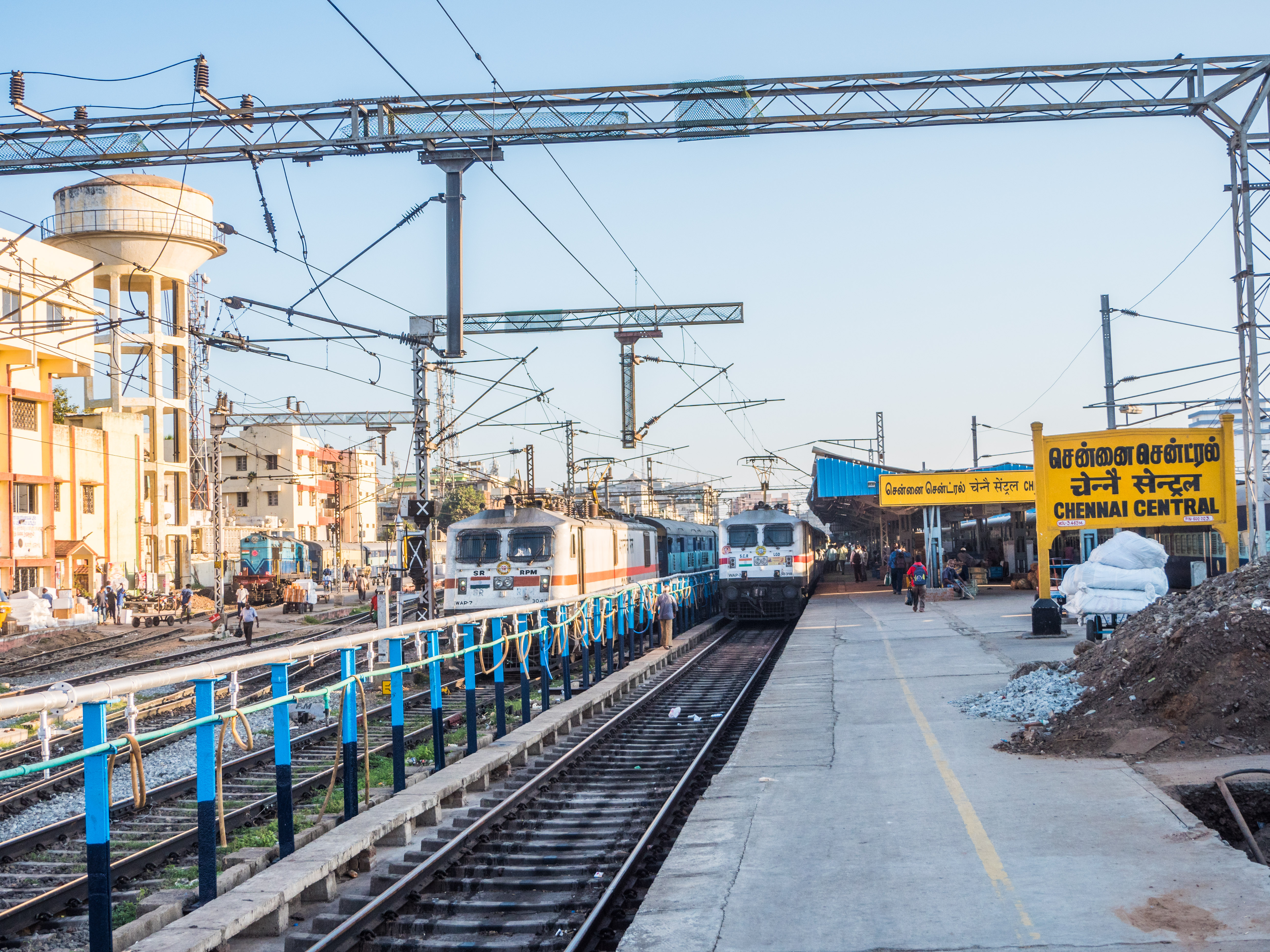 High speed transport - Train arrival at Chennai Central Station