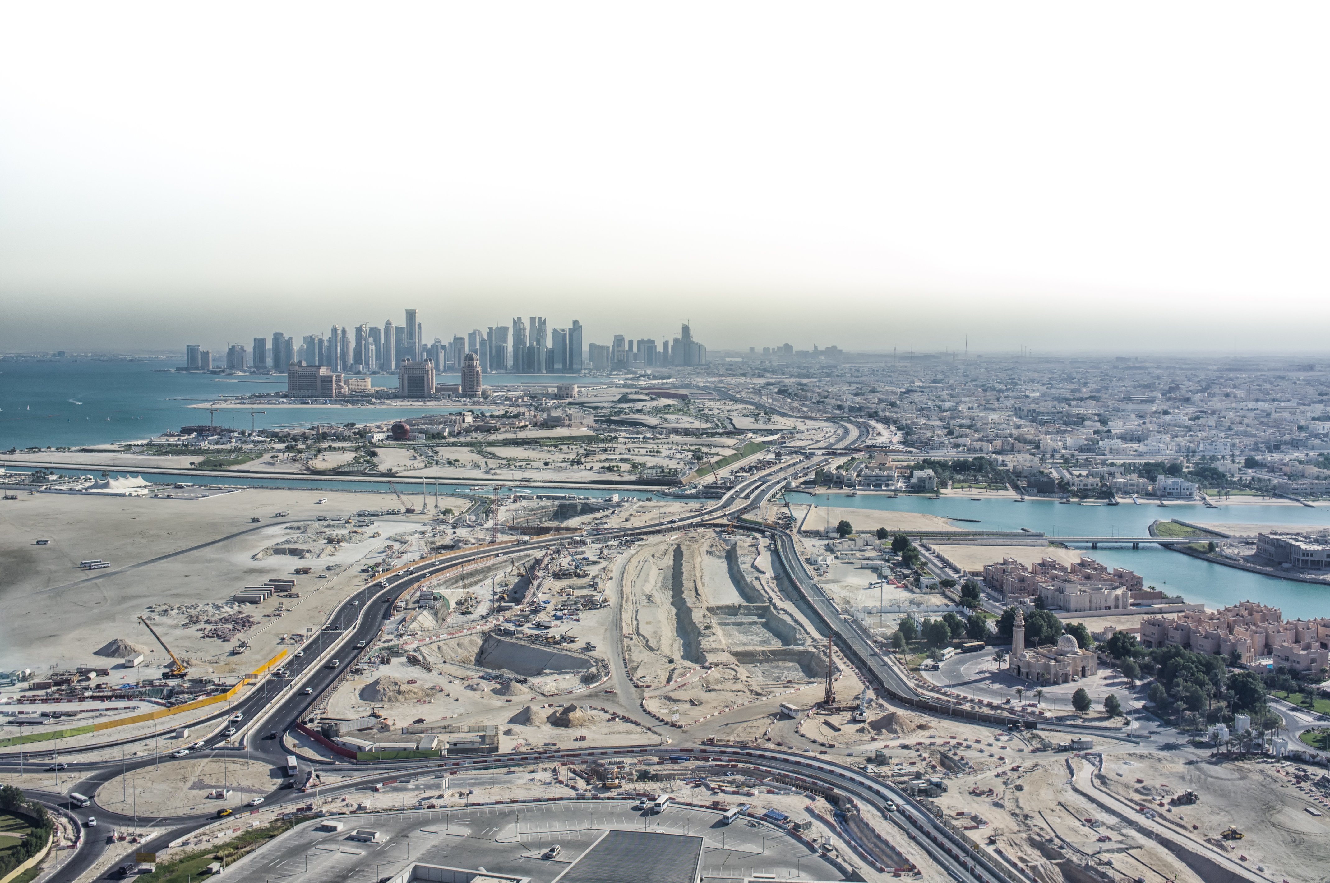 Doha Metro: construction site for Lusail station (Red Line)