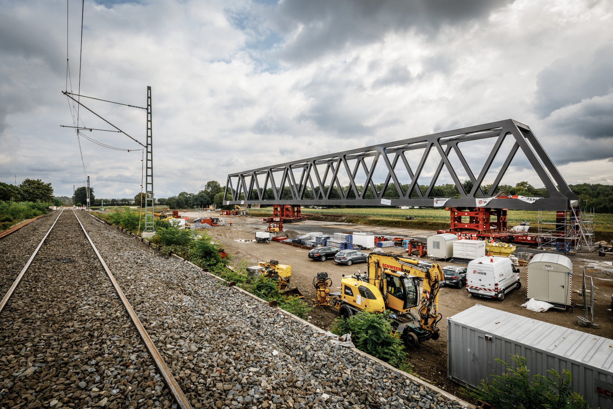 Railway overpass Ruhrkanalbrücke - construction site 