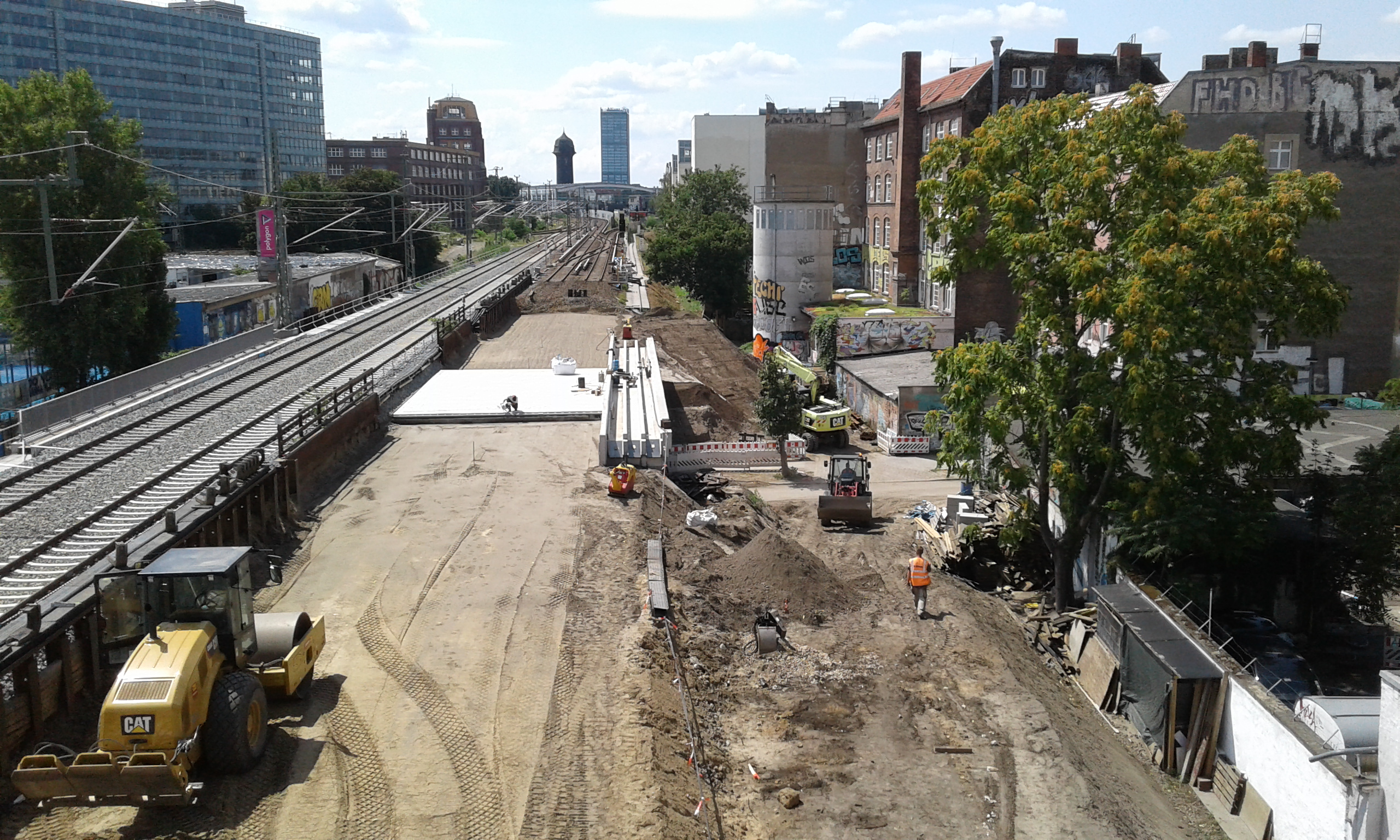 New bridge construction - Railway overpass Ostkreuz - rapid transit tracks