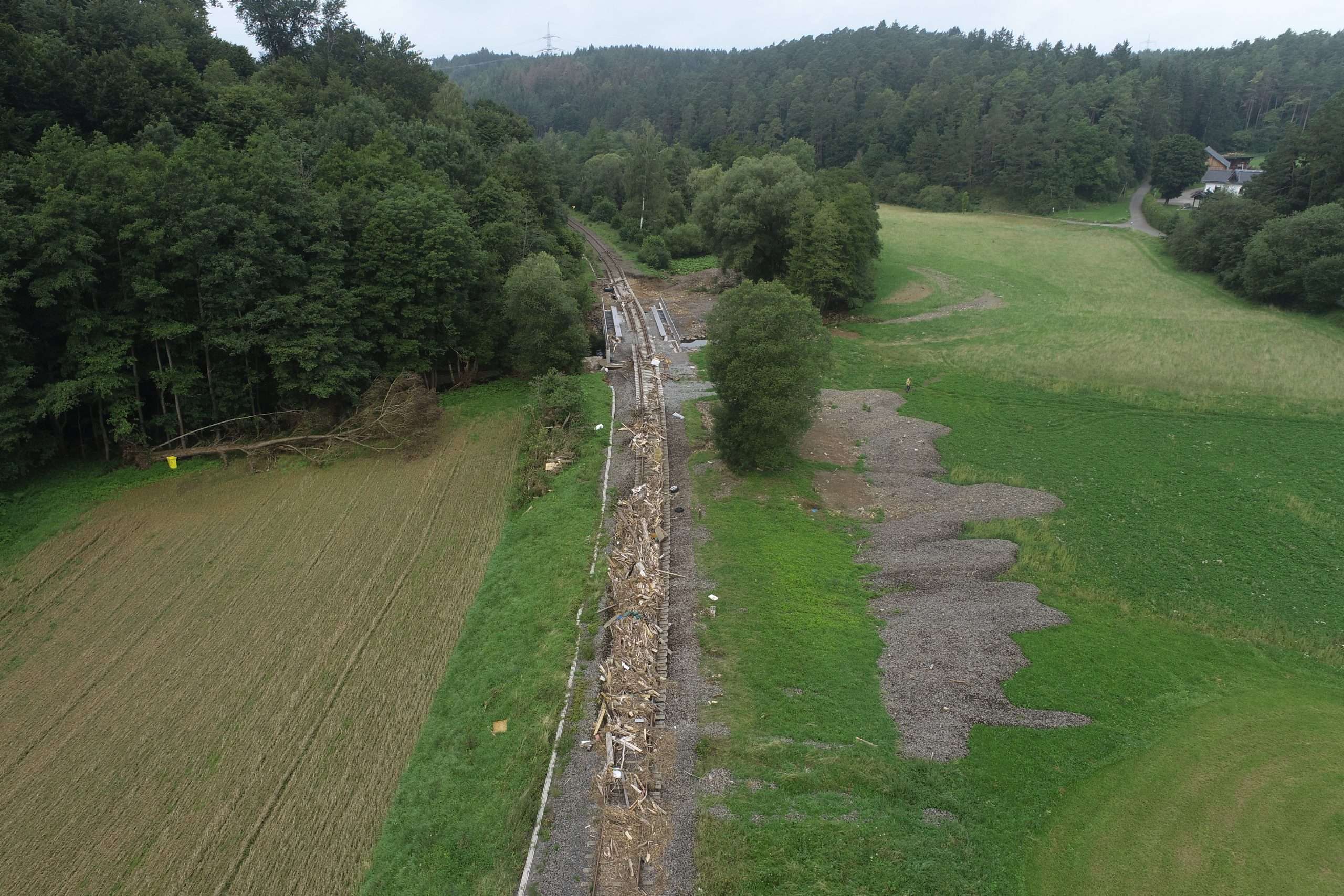 damage assessment: aerial survey of flood damage on the Eifel route