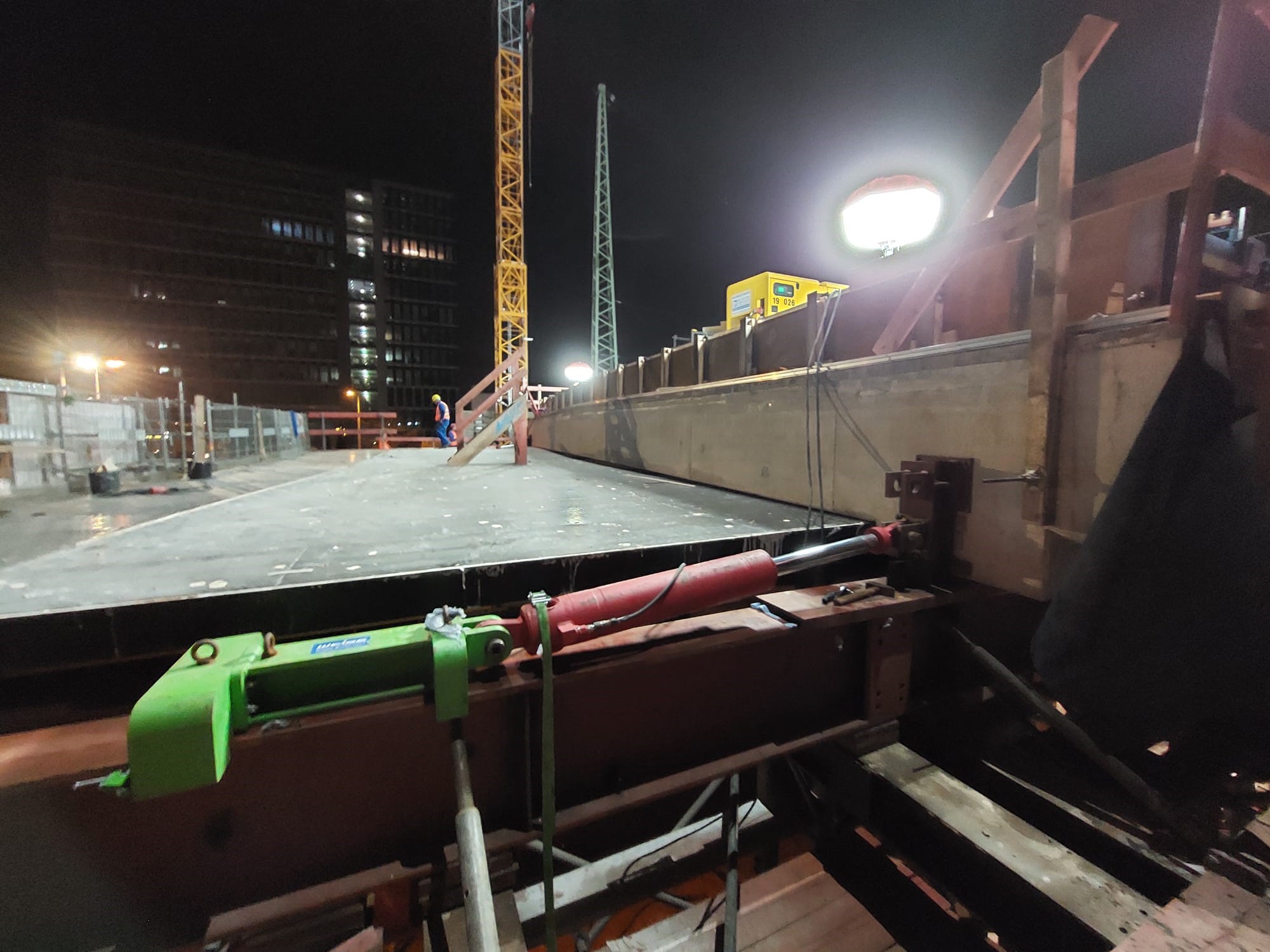 Construction work at night