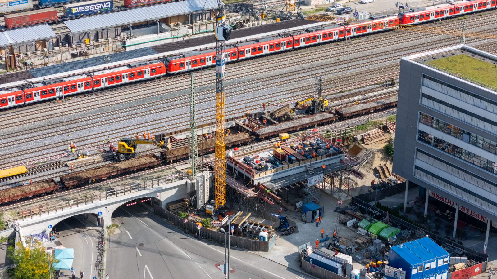 Drohnenaufnahme 2. S-Bahn-Stammstrecke München