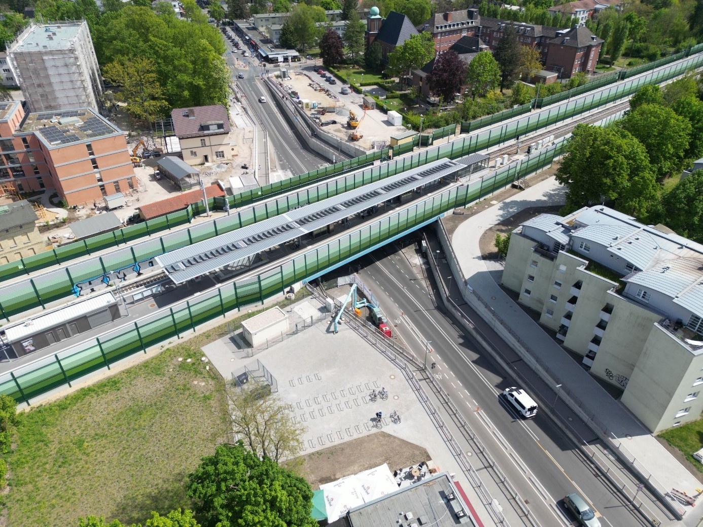 Drohnenaufnahme der Eisenbahnüberführung EÜ Bahnhofstraße – Berlin Lichtenrade