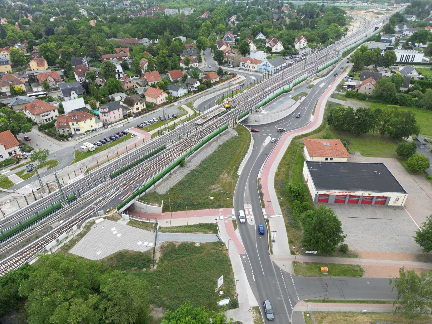 Trebbiner Straße aus der Vogelperspektive (Dresdner Bahn)